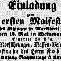 Erstes Maifest der SPD Marktbreit 1907